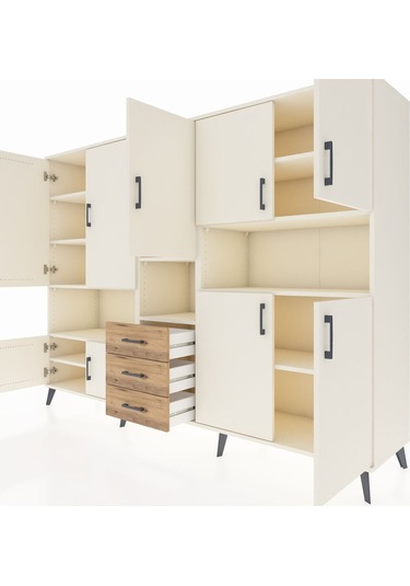 Hyperion Dolap 13 Raflı 3 Çekmeceli 9 Kapaklı 220x44x163 Aytaşı-a Aytaşı-aytaşı/çam
