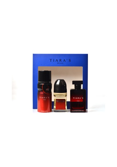 Tiaras For Men Him Parfüm EDT 100 ML + Deodorant 150 ML + Rollon 50 ML