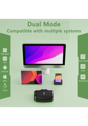 Cbtx Çift Modlu Bluetooth 2.4G Parmak Mouse