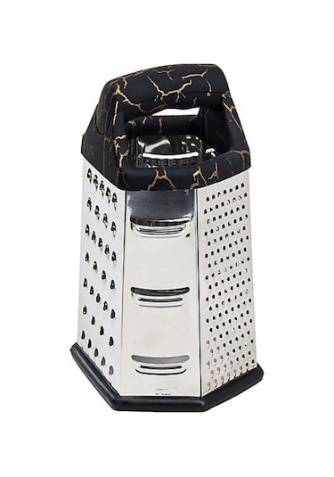 Paslanmaz Çelik Rende Mermer Desenli Altıgen Rende Silikon Saplı