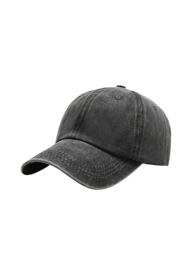 Tezzgelsin Unisex Eskitme Vintage Pamuklu Ayarlanabilir Beyzbol Kep Şapka 2'li Set Siyah - Haki