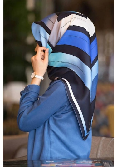 Twill İpek Eşarp Lacivert, Saks 16463-0033