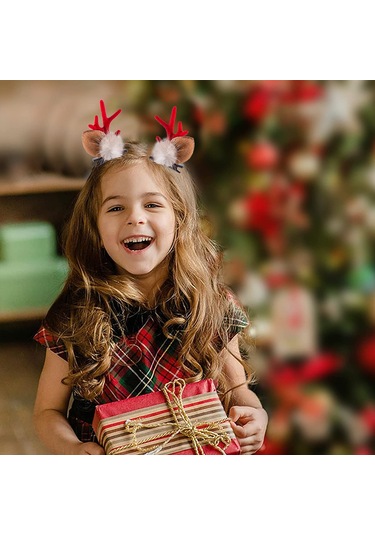 Noel Saç Tokası - Noel İçin Sevimli Boynuz Kulaklı Saç Aksesuarı Çok  Renkli
