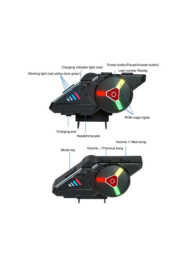 Kuqıbao Motosiklet Kaskı Dahili Su Geçirmez Bluetooth Uyumlu Kulaklık Sert Mikrofon