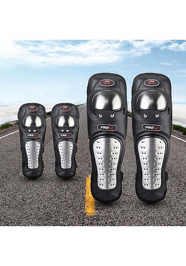 Flybuy Pro-bikerker Rh-1010 Motosiklet Sıcak Tutma Anti-düşme Paslanmaz Çelik Koruyucu Dişli Dizlik + Dirseklik Siyah