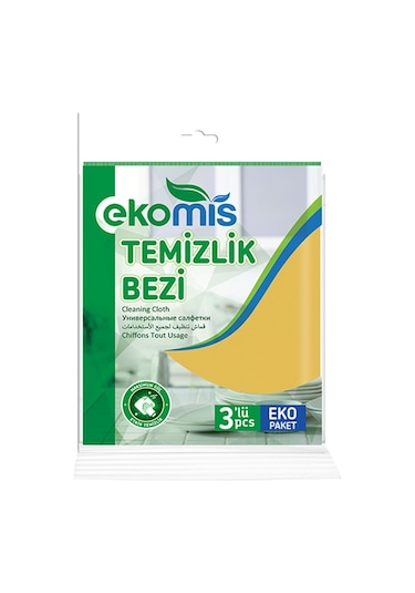Ekomis Temizlik Bezi 3 Adet Sarı 38 x 32 CM