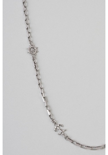 Dümen Figürlü 55 Cm Gümüş Erkek Kolye