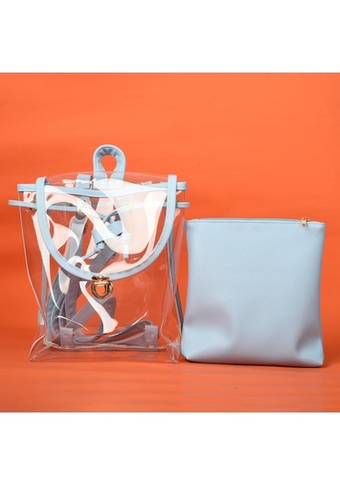 Dancemonkey Yaz Tatlı Su Sırt Şeker Şeffaf Renk Pvc Okul Moda Mavi Kompozit Kadın Jöle Geçirmez Çantası Çantaları Çanta Zr Mavi