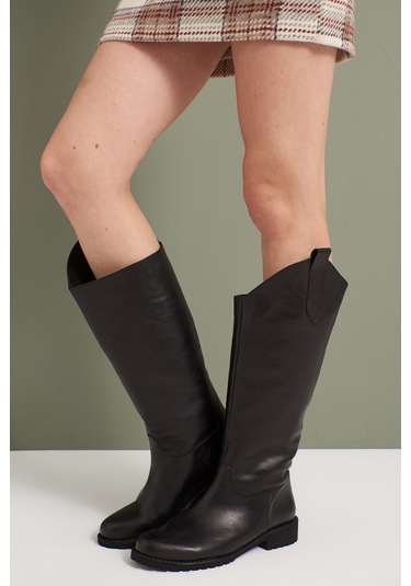 Ziya, Kadın Hakiki Deri Çizme 15319z8022 Siyah 10319 8022 000 Siyah