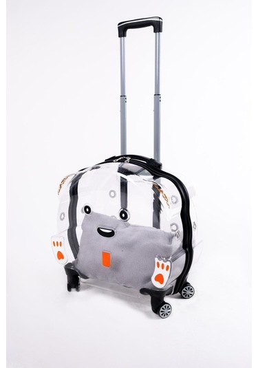 Nishev.com Evini Sev Sürülebilir Şeffaf Tekerlekli Kedi Köpek Hayvan Taşıma Çantası