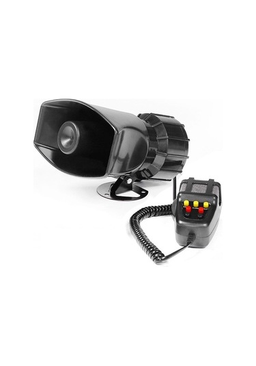 Pazly 7-sound Araba Uyarı Hoparlörü 12v Kamyon Siren Pa Sistemsiyah