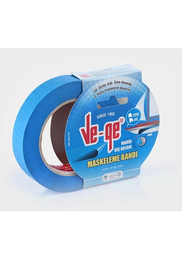 Ve-Ge Krepe Maskeleme Bantı Dış Ortam 48 Mm x 30 Mt Marin Mavi