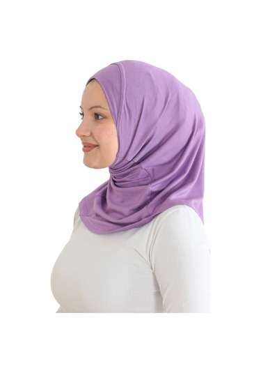 Spor Başörtüsü Kadın Hazır Giyim Türban Viskon Eşarp Şal - Lila Lila