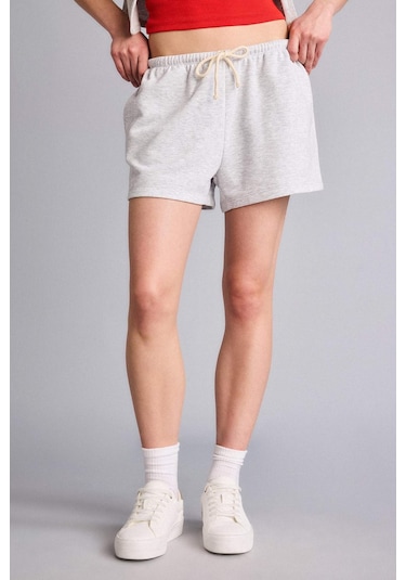 Defacto Standart Fıt Sweatshirt Kumaşı Şort G7956ax26hsgr256 Gri-gr256