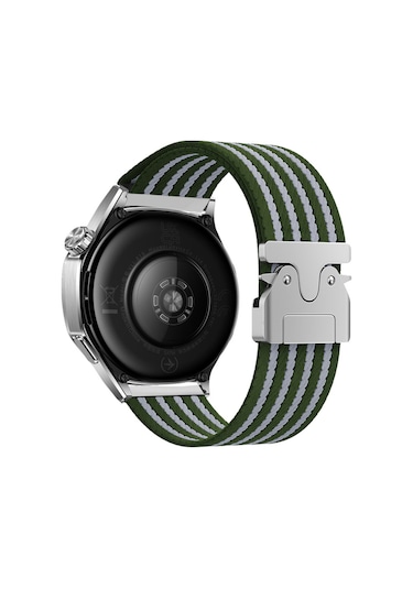 Amazfit Pace Mbfx Krd-133 22mm Naylon Kumaş Hasır Örgülü Kordon - Gri