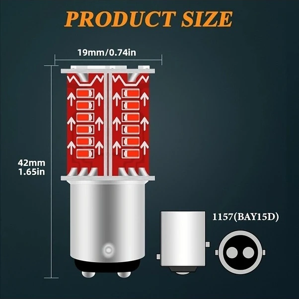 Trendooze Turcoshop11 2 Adet 1157 Kırmızı 30 Led Şelale Efektli Araç Işıkları