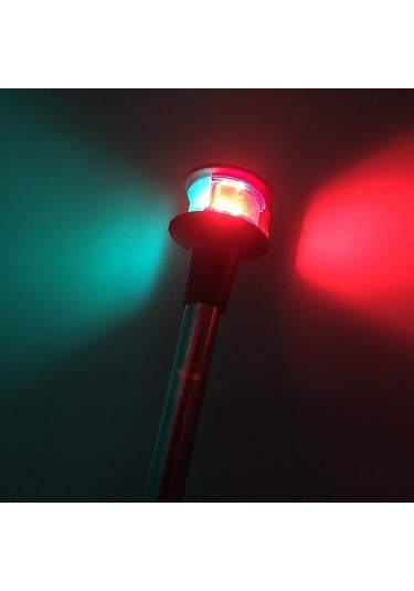 Yifomall 12 İnç Metal Gemi Navigasyon Işığı, 12vdc Çift Renkli Yeşil-kırmızı , 1nm Görünürlük, Ip65 Su Geçirmez, 3 Pin Bağlantı