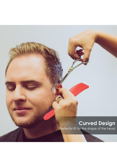 Suntek Berber Stilisti Kavisli Şekillendirme Tarak Kırmızı