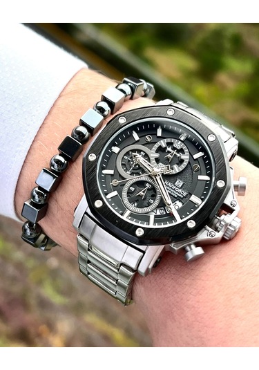 Naviforce Erkek Kol Saati Fonksiyonlu Çelik Kordon 2142 Siyah