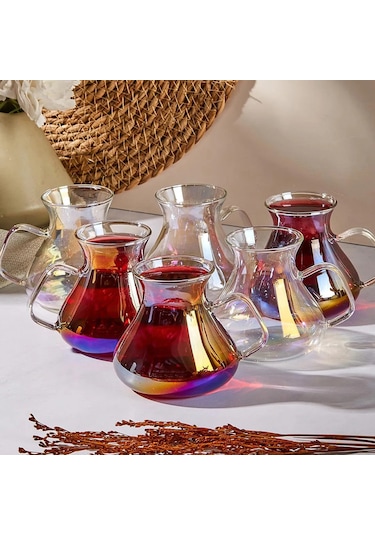 Perotti 16014 Ehl-i Keyf Luster 6'lı 200 Ml Çay Bardağı Seti Şeffaf