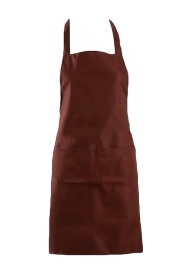 Novahub Kahve Aşınma Önleyici Cepli Önlük Mutfak Pişirme Önlüğü Kalınlaşmak Kolsuz Önlük Kahverengi