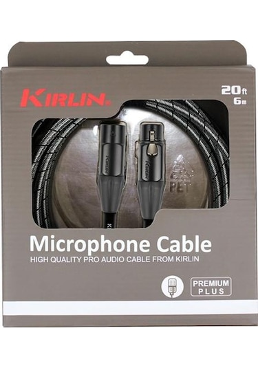 Kirlin Cable MWB-220BEG 3 MT BK Premium Plus Mikrofon Kablosu