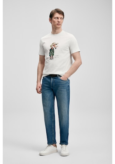 Lufian Duck Modern Grafik T- Shirt Kırık Beyaz Kırık Beyaz 111020292100510 Kırık Beyaz