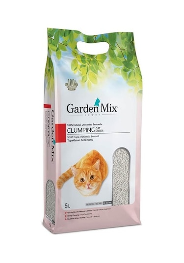 Garden Mix Parfümsüz İnce Topaklaşan Bentonit Kedi Kumu 5 L