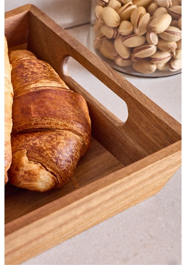 Akasya Ekmeklik 20x20x6 Cm Kahverengı Kahverengi