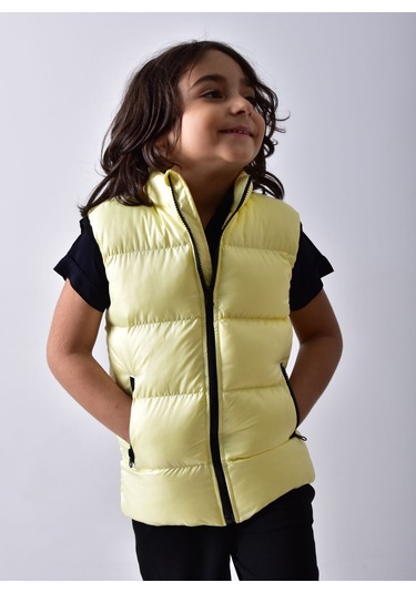 Banada Moda Erkek Çocuk Mat Sarı Şişme Yelek
