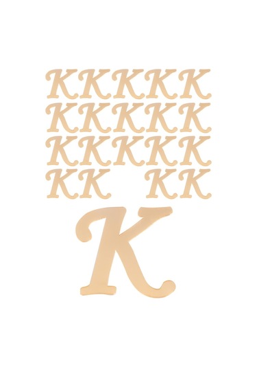 Kına Atölyesi 20 Adet Karışık Pleksi Harf 4Cm Gold