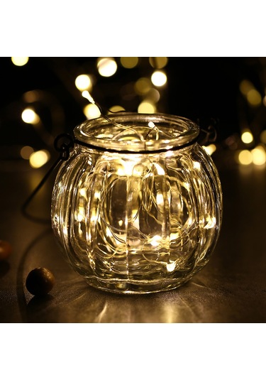 Honmex Usb Led Gümüş Tel Işık Zinciri, 10 Metre 100 Işık, Bağımsız Anahtar, Sıcak Beyaz Renk, Dekoratif Işık Beyaz