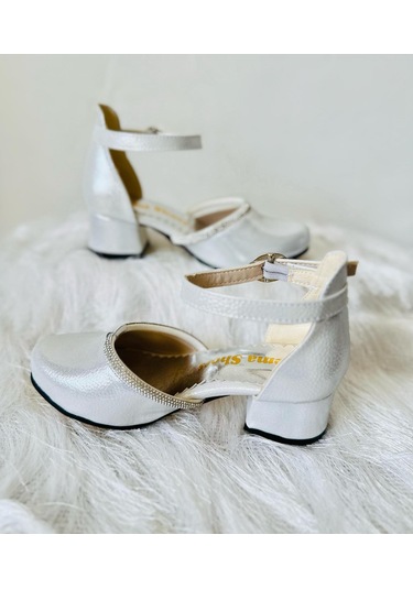 Gala Taş Detaylı Çocuk Topuklu Ayk. Gri