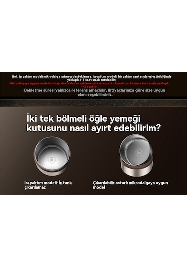 Paslanmaz Çelik Yalıtımlı Öğle Yemeği Kutusu-kahverengi 4'lü Pake