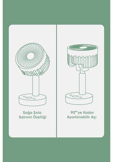 Fressi Jaf17 Taşınabilir Masaüstü Yeşil Usb Fan