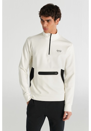 Hummel Loton Yarım Fermuarlı Sweatshırt 922255-9003 Beyaz