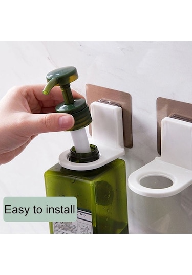 Tongxida 10 Adet Tuvalet Şampuanı Duş Jeli Askılı Raf Askılı Delme Gerektirmeyen Banyo Rafları Gümüş Çizim Yama Modeli Diğer