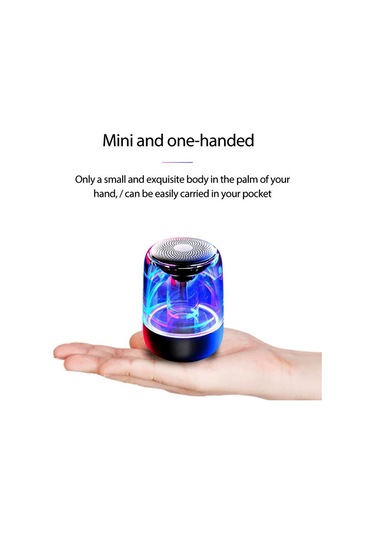 Maiyame C7 Siyah Taş Desenli Bluetooth Hoparlör: Led Işıklar, 1000mah Batarya, 360 Ses, Tf Kart Desteği, Taşınabilir Outdoor Muzik Çalar
