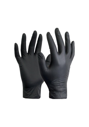 Dolphin Tek Kullanımlık Lateks Siyah Pudrasız Nitril Muayne Eldiveni Small Boy - 100'lü 20 Paket