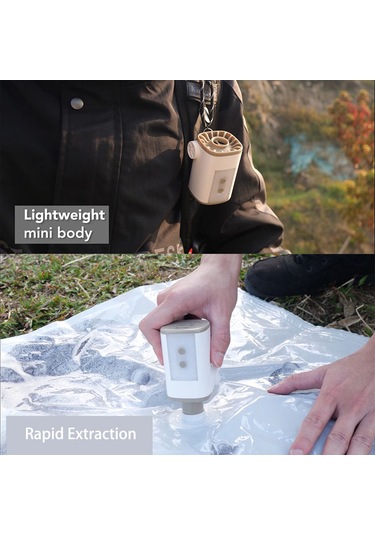 Mufunye Orman Kampı İçin 3600mah Şarj Cihazı Ve Led Işıklı Hızlı Şişirici/boşaltıcı Pompa - Turuncu Beyaz