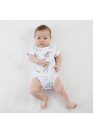 Owlishop Owli Bebek Body Kısa Kol Zoo Zoo Mint Yeşili