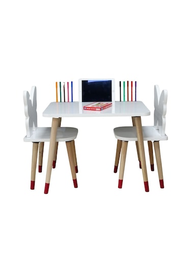 Çocuk Aktivit Oyun Masa Sandalye Takımı Tablet Kalem Yeri Yaz Sil