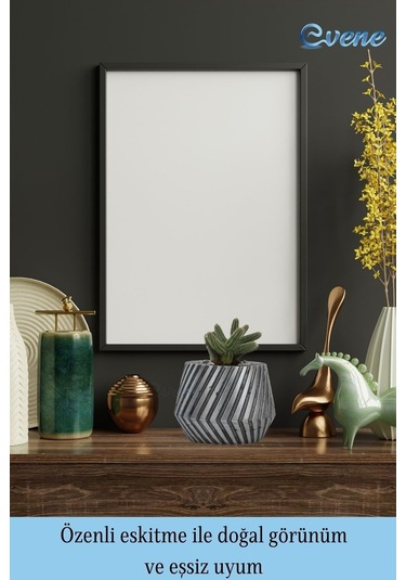 Saksı Çiçek Kaktüs Saksısı Lüx 13 Cm Mekanik Dişli Desen Saksı Çiçeklik - Gümüş Eskitme