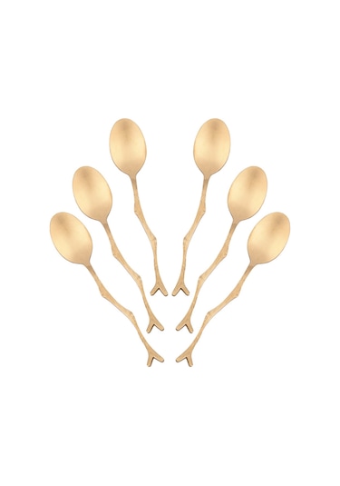 Çay Kaşığı Gold Dal Saplı 6lı