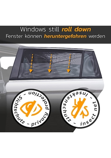 2 Adet/takım Anti-sivrisinek Araba Pencere Teli Perde Güneş Gölge Nefes Alan Pencere Perdesi Fermuar Açıklığı-ön Pencere Sol + Sağ