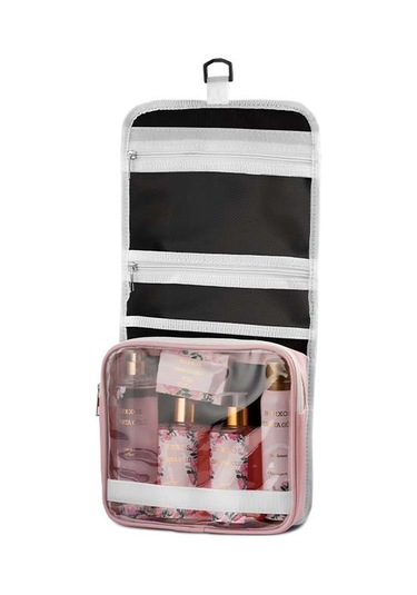 Nurxos 9817 Isparta Gülü 5 Parça Kadın Duş Çantası Seti 8681124698179