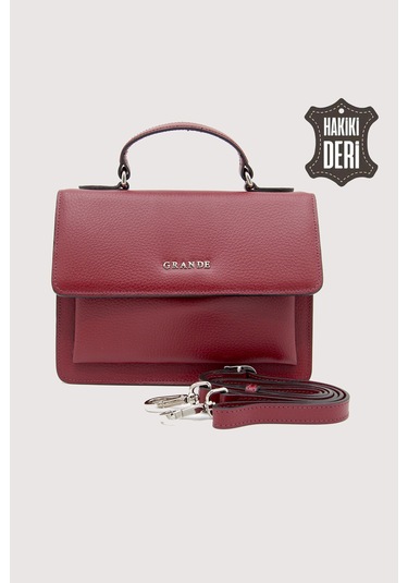 Hakiki Deri Kadın El Çantası Kırmızı Smr9022 Kırmızı