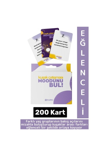 Eğlenceli Aile Arkadaş Genç Yaşlı Nesil Komik Mizah Oyunu Moodunu Bul-kuşak Çatışması 200 Kart