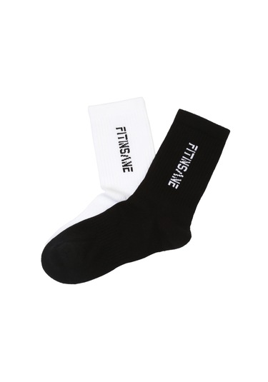 Premium Performance Crew Unisex 2'li Paket Siyah-beyaz Spor Çorap Siyah - Beyaz