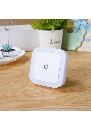 Vkemall Otomatik Işık Kontrollü Led Gece Lambası - Akıllı Ev İçin Odalar, Koridorlar İçin Beyaz Avrupa Tipi Fityan Beyaz